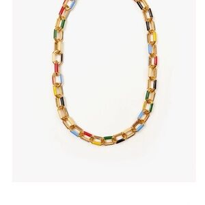 Vibrant Gold-Tone Necklace with Multicolor Accents